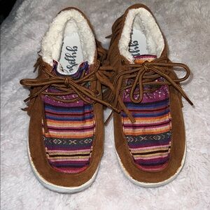 Gypsy Jazz Colorful Striped Moccasin Shoes